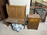 Antique Wooden Bench + Antique Cabinet