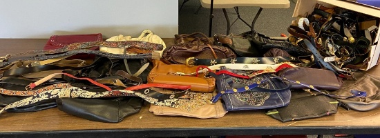 Large Lot of Vintage Purses and Belts