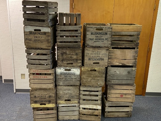 Lot of Vintage Wood Apple Crates