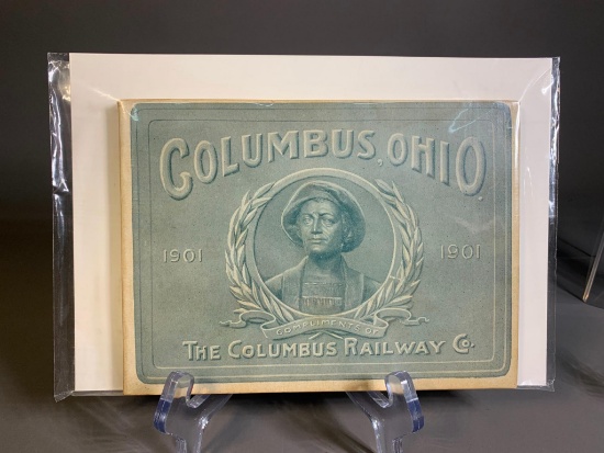 Columbus OH 1901 Railway Co. Souvenir with Fold Out Map Olentangy Minvera Amusement Parks
