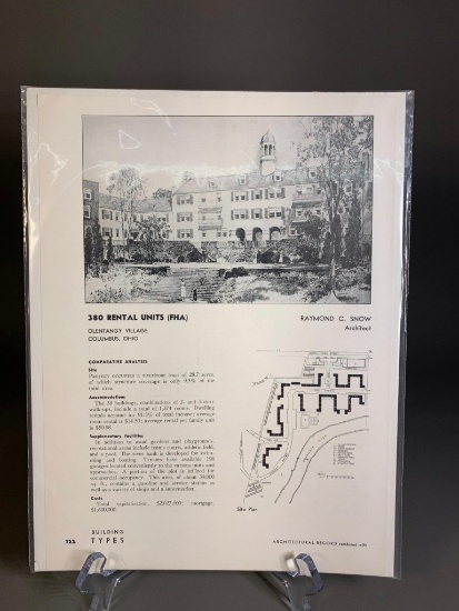 Circa 1938 Original Columbus OH Clintonville Olentangy Village Apartments Advertisement