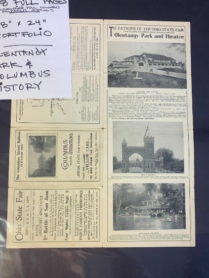 Itoya Portfolio w/28 Pgs Newspapers 1899-1997 Olentangy Amusement Park, Cols. OH