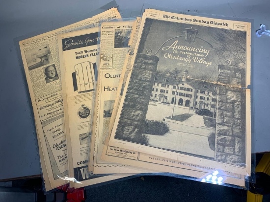 Group Lot Columbus Dispatch 1939 Olentangy Village Opening Sections