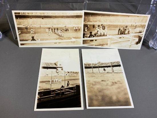 Group of 4 Snapshots 1937 Ohio State University Track Meet with Camera