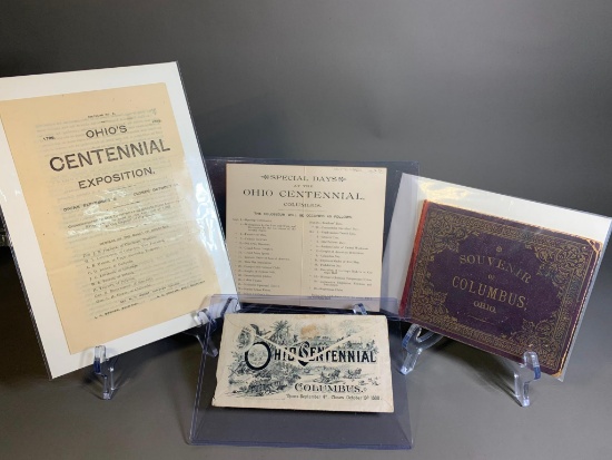 Group Lot of 1888 Ohio Centennial, Columbus Antique Paper Items