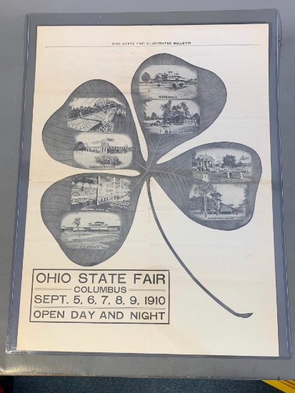 Large Ohio State Fair 1910 Bulletin Program Posters Illustrated