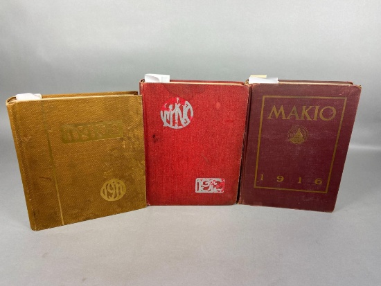 Group of 3 Ohio State University Makio Yearbooks - 1911, 1912, 1916