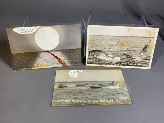 Grand Lake Ohio Gag Real Photo Postcards Giant Fish