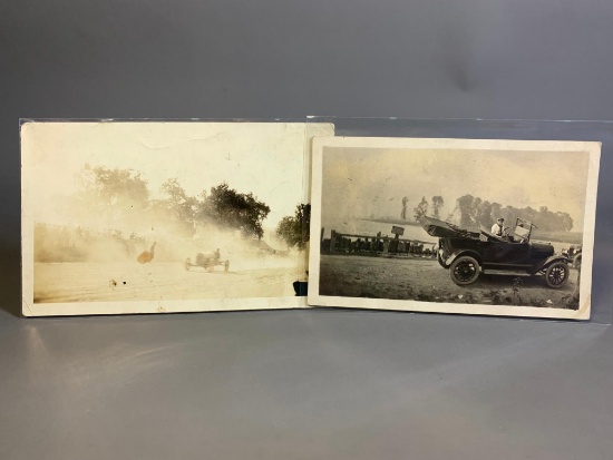 Early 1900s Car Racing Photo + Car RPPC Real Photo Postcard