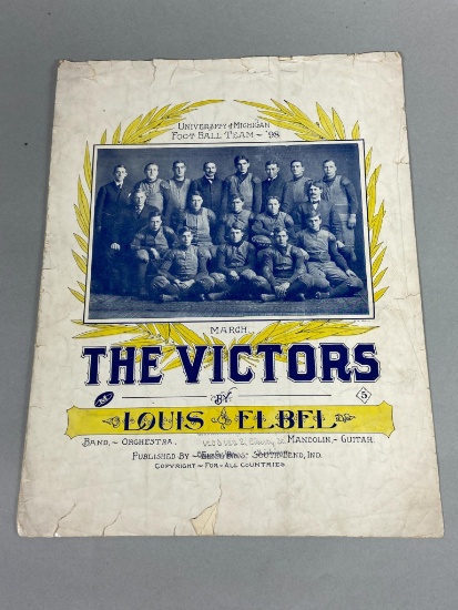 Rare 1898 College Football University of Michigan Sheet Music