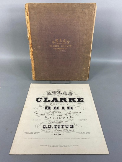 Original Clark County Ohio Atlas + Repro Copy - By Titus