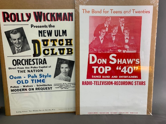 2 Antique Big Band Posters Broadsides