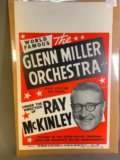 Antique Glenn Miller Orchestra Big Band Poster Broadside