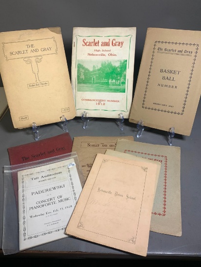 Group of circa 1917 Nelsonville High School Ephemera