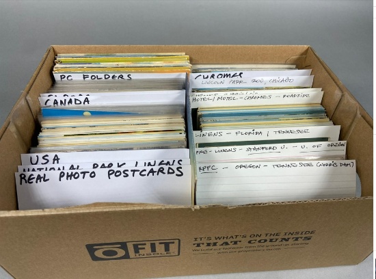 Box Full of Assorted Vintage & Antique Postcards Various Subjects
