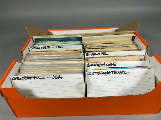 Box Full of Assorted Vintage & Antique Postcards