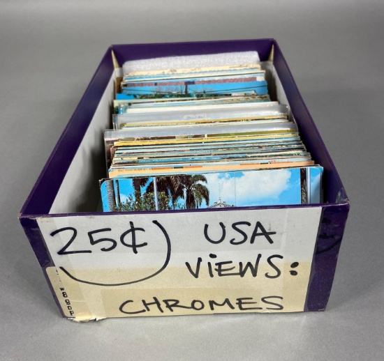 Box Full of US Postcards Vintage Chromes