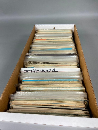Box Full of Vintage & Antique Postcards Indiana, Illinois