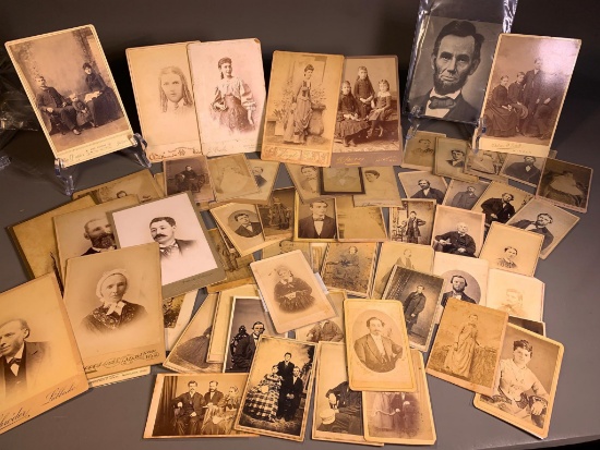 Large Lot Antique Cabinet Cards, CDV Photographs & More