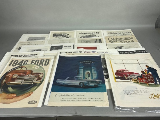 Group Lot Early 1900s - 50s Car Advertising Ephemera Automobile