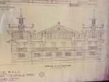 Rare c. 1907 Original Olentangy Amusement Park Blueprint Dance Hall Columbus Ohio