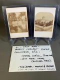 2 Rare Columbus Ohio Photos 1868 Capitol Building, Schiller Park German Village