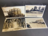 4 Ashtabula Ohio RPPCs Real Photo Postcards Freighter Ship, Cars, Ice Storm