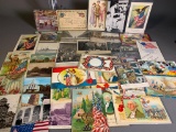 Large Lot of Military, Patriotic Postcards Early 1900s