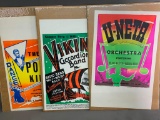 Group Lot of 3 Antique Big Band Posters