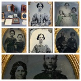 Group of Mostly Ambrotype Photos in Cases 1/6 Plate