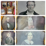 Great Group of 1/6 Plate Daguerreotypes in Cases + 1 Ambrotype