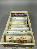 Box Lot Vintage, Antique Postcards NY NJ USA Europe Chromes
