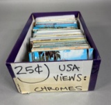 Box Full of US Postcards Vintage Chromes