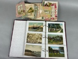 Box of Antique Greeting Cards, Album of Postcards