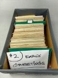 Box Full of Vintage & Antique Greeting Postcards