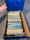 Box Of Misc. Vintage & Antique Postcards Chromes, Linens and more