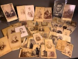 Large Lot Antique Cabinet Cards, CDV Photographs & More