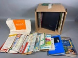 Lot of Vintage Travel Maps + Rago Auction Catalogs