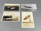 Group Lot Four Balloon/Dirigible/Zeppelin Real Photo Postcards RPPCs