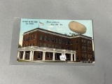 Unusual Balloon Postcard Hotel Johnson To and From All Trains