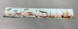 1909 Fold Out Postcard Military with Balloon