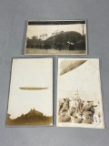 3 Better Military Balloon/Dirigible/Zeppelin Real Photo Postcards RPPCs