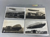 Group lot of 4 Balloon/Dirigible/Zeppelin Postcards