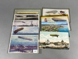 Group Lot of Balloon/Dirigible/Zeppelin Postcards