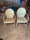 (2) Vintage Metal Lawn Chairs (Seafoam Green in Color)