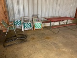 Vintage Aluminum Lawn Chairs & Picnic Table