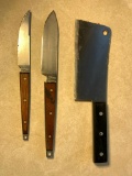 Cleaver & 2 MCM Knives by Ekco