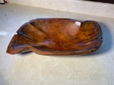 Vintage Rustic Carved Wooden Bowl