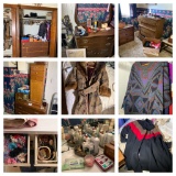 Mstr. Bedroom Cleanout-Vintage Clothes, Coats, Men's Suits, Hankies, Belts, Coats, MCM Dresser +