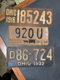 Early Ohio License Plates - 1916, 1932, & 1938